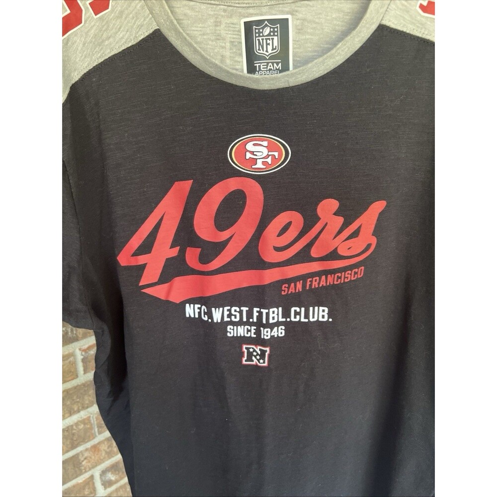San Francisco 49ers Women’s T-shirt NFL Football  XL ‘46 Short Sleeve Black